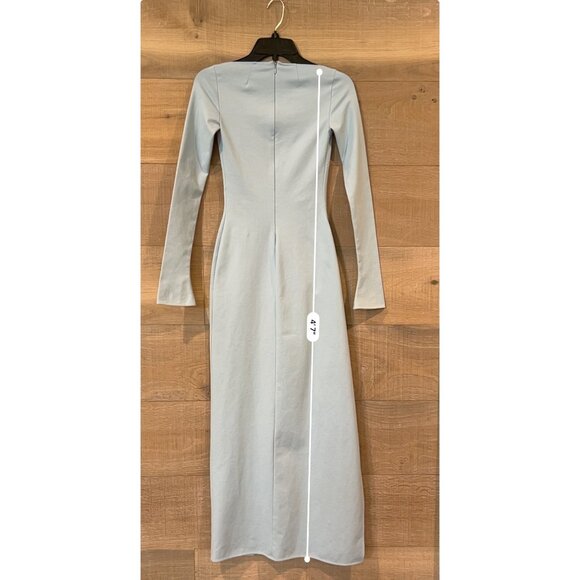 THE ATTICO Lawrence Side-slit Jersey Maxi Dress gown In Baby Blue Size 36 - Picture 10 of 11